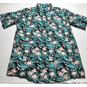 Ariat Jillian Short Sleeve Button Shirt Pocket Black Floral Mens Size Large Tall